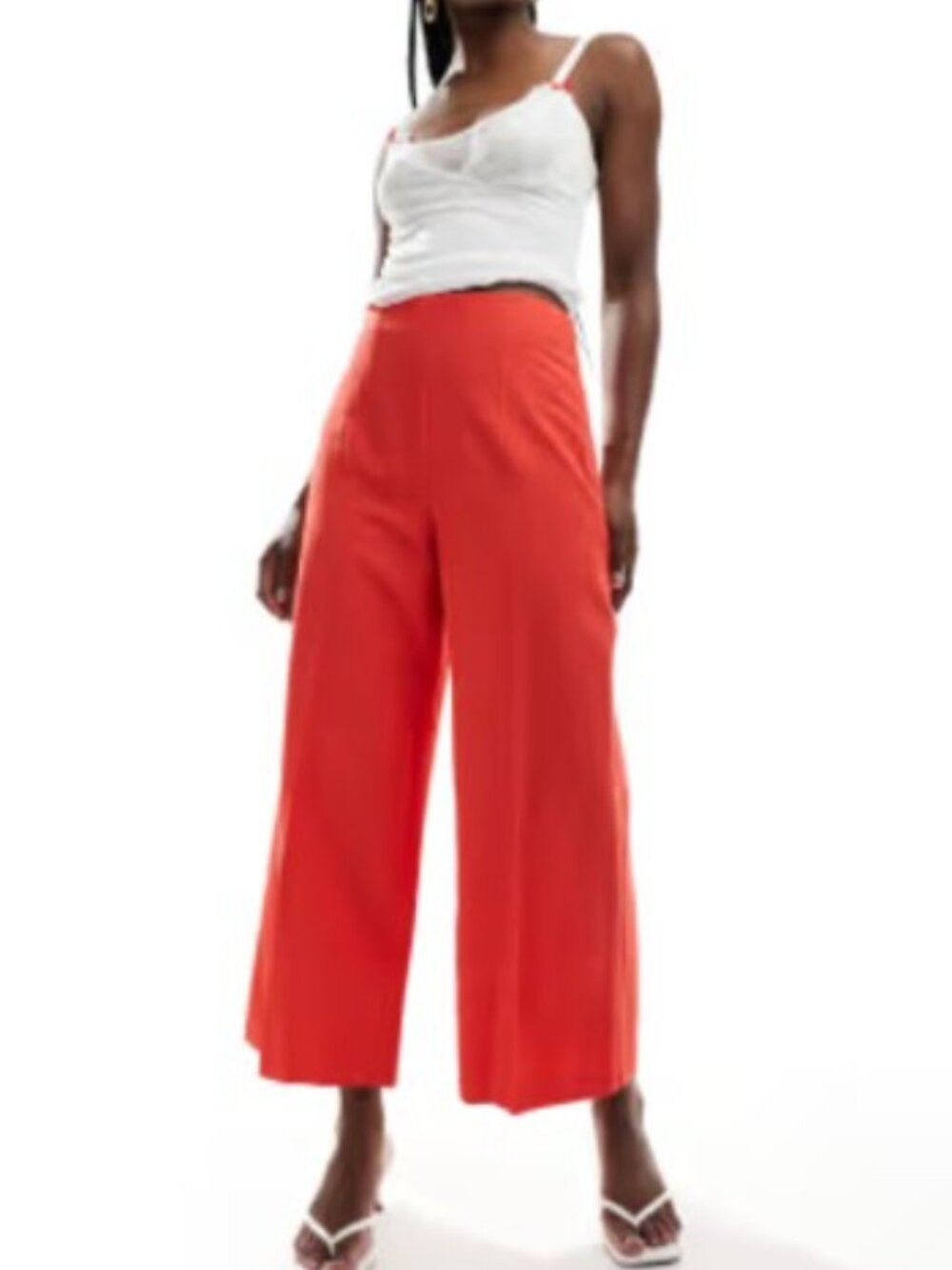 ASOS Design Tailored Wide Leg Culotte Pants | US 12 | Orange-Red | NWT - Picture 4 of 8